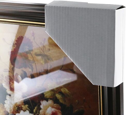 واقيات زوايا بإطار أبيض من Edema مقاس 2.54 سم، 3.81 سم، 5.08 سم، إطار صورة قابل للتعديل من الورق المقوى، عبوة من 28 قطعة للتعبئة والتحريك والتخزين in Kuwait