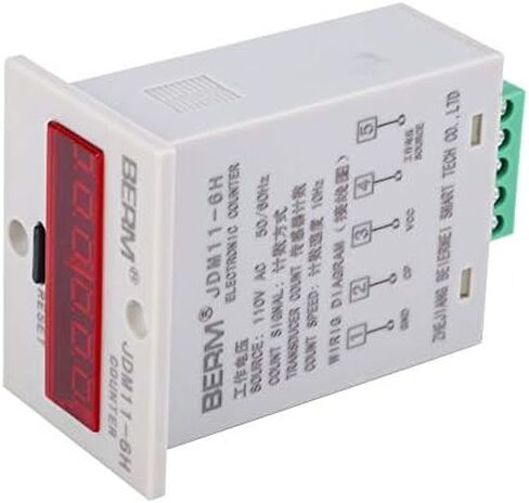 JDM11-6H عداد إلكتروني 6 أرقام LED شاشة ديجيتال عداد مرحل محول عدد تراكم عداد (AC110V) in Saudi Arabia
