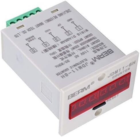 JDM11-6H عداد إلكتروني 6 أرقام LED شاشة ديجيتال عداد مرحل محول عدد تراكم عداد (AC110V) in Saudi Arabia