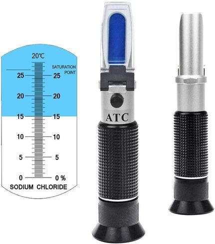 مقياس انكسار الملوحة 0~28% لقياس محتوى كلوريد الصوديوم في المياه المالحة ومياه البحر والصناعة. مقياس ملوحة للطعام مع تعويض تلقائي لدرجة الحرارة (ATC) in Kuwait