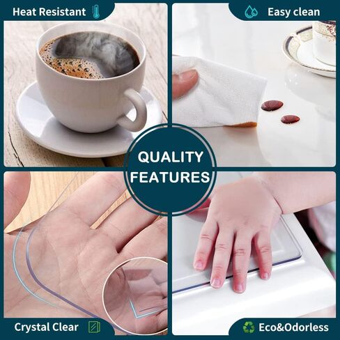Clear Table Protector Vinyl 12x54 Inches Shelf Cover Wood Furniture Screen Protection Plastic Tablecloths Coffee Table Protetcor Cover Mat Cabinet Kitchen Countertop Cover Pad Crystal Carpet Protector in Kuwait
