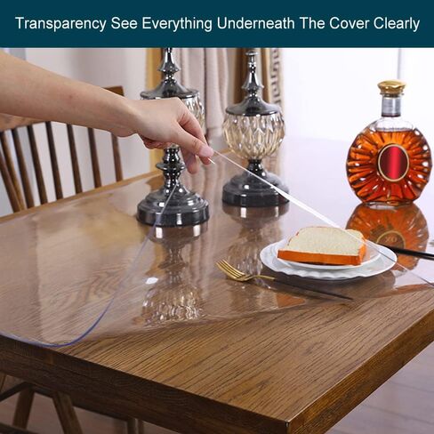 Clear Table Protector Vinyl 12x54 Inches Shelf Cover Wood Furniture Screen Protection Plastic Tablecloths Coffee Table Protetcor Cover Mat Cabinet Kitchen Countertop Cover Pad Crystal Carpet Protector in Kuwait