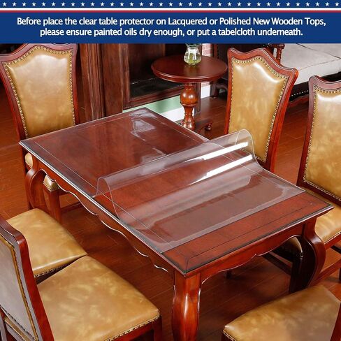 PVC Tablecloth Cover Clear Plastic Table Protector Vinyl Table Cloths Wate Rresistant Waterproof Wipeable Furniture Topper Pad for Bench Entryway Coffee Side Bedside Mat Desk Pad Rectangle 8 x 30 36 in Kuwait