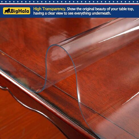 PVC Tablecloth Cover Clear Plastic Table Protector Vinyl Table Cloths Wate Rresistant Waterproof Wipeable Furniture Topper Pad for Bench Entryway Coffee Side Bedside Mat Desk Pad Rectangle 8 x 30 36 in Kuwait
