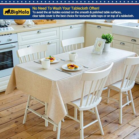 PVC Tablecloth Cover Clear Plastic Table Protector Vinyl Table Cloths Wate Rresistant Waterproof Wipeable Furniture Topper Pad for Bench Entryway Coffee Side Bedside Mat Desk Pad Rectangle 8 x 30 36 in Kuwait