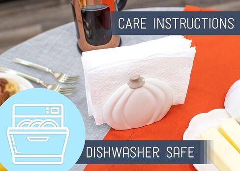 حامل مناديل سيراميك بحجم قياسي على شكل يقطين من Nat & Jules: مثالي لديكور منزلك الداخلي في الخريف وعيد الشكر لديكور الطاولة والقطع المركزية، كريمي in Kuwait