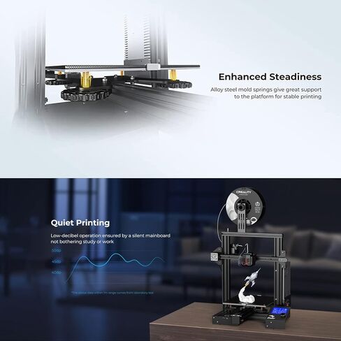 طابعة Creality Ender 3 Neo ثلاثية الأبعاد نسخة مطورة من ender 3 مع لوحة رئيسية صامتة تعمل باللمس CR ووظيفة الطباعة الذاتية لسطح البناء Carborundum، حجم الطباعة 8.66x8.66x9.84 بوصة in Kuwait