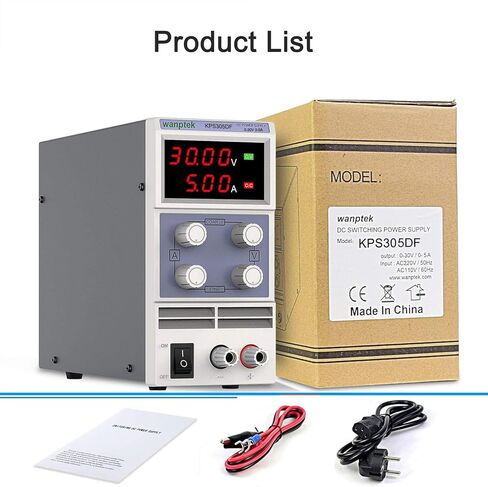 مصدر طاقة تيار مستمر متغير، قابل للتعديل 30 فولت 5 أمبير منظم لتحويل التيار الكهربائي مع 4 شاشات LED رقمية، مزود طاقة للمقعد مع تعديلات خشنة ودقيقة (00.01 فولت، 0.001 أمبير) in Kuwait