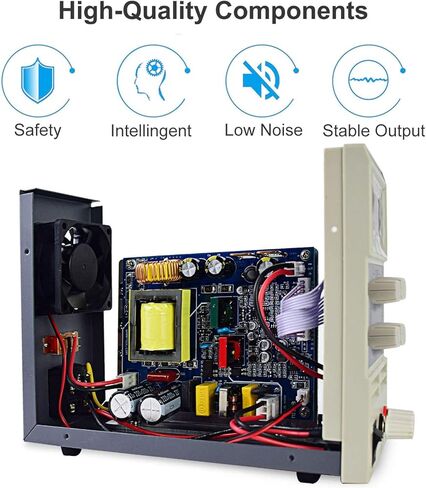 مصدر طاقة تيار مستمر متغير، قابل للتعديل 30 فولت 5 أمبير منظم لتحويل التيار الكهربائي مع 4 شاشات LED رقمية، مزود طاقة للمقعد مع تعديلات خشنة ودقيقة (00.01 فولت، 0.001 أمبير) in Kuwait