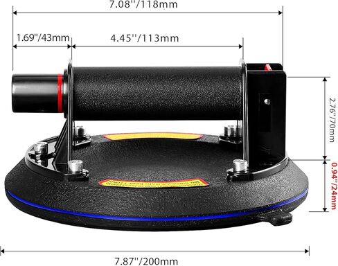 MEHIDFY عبوة من كوبين شفط زجاجيين، كوب شفط عالي التحمل مقاس 8 بوصات لرفع الزجاج الكبير، رافع كأس شفط صناعي للنوافذ والبلاط، سعة تحميل 480 رطل، مع وسادات وقفازات مزدوجة (حقيبة حمل واحدة) in Kuwait