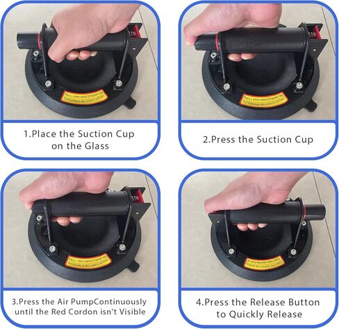 MEHIDFY عبوة من كوبين شفط زجاجيين، كوب شفط عالي التحمل مقاس 8 بوصات لرفع الزجاج الكبير، رافع كأس شفط صناعي للنوافذ والبلاط، سعة تحميل 480 رطل، مع وسادات وقفازات مزدوجة (حقيبة حمل واحدة) in Kuwait
