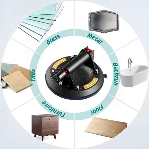 MEHIDFY عبوة من كوبين شفط زجاجيين، كوب شفط عالي التحمل مقاس 8 بوصات لرفع الزجاج الكبير، رافع كأس شفط صناعي للنوافذ والبلاط، سعة تحميل 480 رطل، مع وسادات وقفازات مزدوجة (حقيبة حمل واحدة) in Kuwait