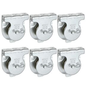 ABuff 6 Pcs Silver Fixed Pulley，Zinc Plated 3 x 2-1/5 Inch Cable Pulleys, Silver Small Pulleys with 6 Screws Holes, Wall Mount Rope Pulley with 421 Lbs Capacity Fit 1/2 Inch Rope for Lifting in Kuwait
