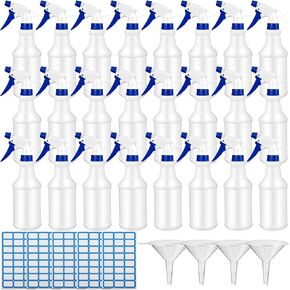 24 Pack 32 Oz Plastic Spray Bottle Bulk Empty Spray Bottles Leak Proof Heavy Duty Spray Bottles for Cleaning Solutions Mist Spray Bottles with Label and Adjustable Nozzle for Plant Watering (Blue) in Kuwait