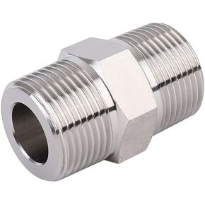 Yoebor مزورة 304 الفولاذ المقاوم للصدأ تركيب الأنابيب عرافة الحلمة 3/4 "NPT ذكر × 3/4" NPT ذكر فئة 3000 (حزمة من 1) in Saudi Arabia