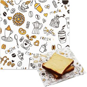 300pcs Deli Paper Sheets 8''x8'', Wax Paper Sheets for Food, Grease Resistant Sandwich Wrapping Paper, Premium Food Basket Liners for Bakery, BBQ, Picnic, Home Party, Festival and Outdoors