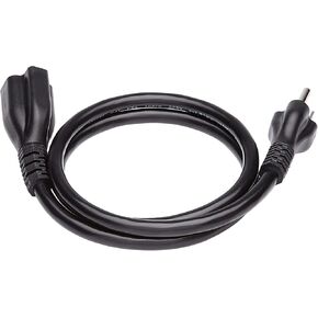 Amazon Basics Power Extension Cord, 3 Feet, 13 Amps, 125V, Black