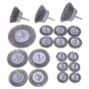 WENORA 20 Pack Wire Brush Wheel Cup Brush Set , Wire Brush for Drill 1/4 Inch Hex Shank 0.012 inch Coarse Carbon Steel, Wire Wheel for Drill for Cleaning Rust and Abrasive,Wire Brush Drill Attachment in Kuwait