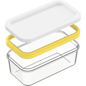 Plastic Butter Cutter Slicer, Butter Dish Container with Lid for Fridge, Easy Cutting Two 4oz Sticks Butter(Not Airght, Small 200g) in Saudi Arabia