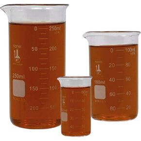 كوب سعة 50 مل، طويل القامة، 3.3 زجاج بوروسيليكات، مقياس مزدوج، متدرج، Karter Scientific 213F11 (مفرد) in Kuwait