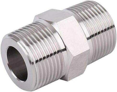 Yoebor مزورة 304 الفولاذ المقاوم للصدأ تركيب الأنابيب عرافة الحلمة 3/4 "NPT ذكر × 3/4" NPT ذكر فئة 3000 (حزمة من 1) in Saudi Arabia