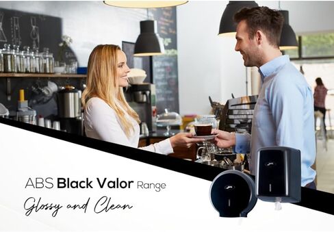 San Jamar Jofel Valor Plastic Tissue Dispenser, Toilet Paper Holder, Tissue Holder with Key Lock for Bathroom, Commercial, Office, Restaurants, Hospitals, Schools, 10 Inches, Black in Kuwait