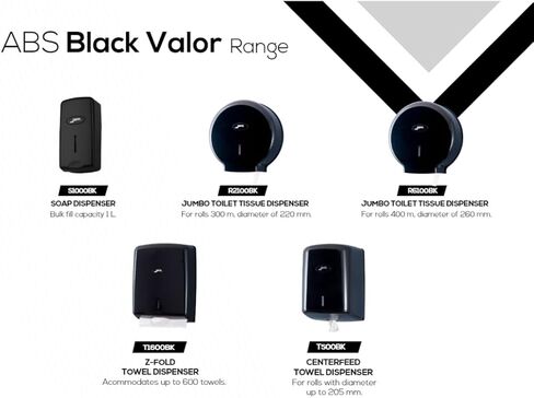San Jamar Jofel Valor Plastic Tissue Dispenser, Toilet Paper Holder, Tissue Holder with Key Lock for Bathroom, Commercial, Office, Restaurants, Hospitals, Schools, 10 Inches, Black in Kuwait