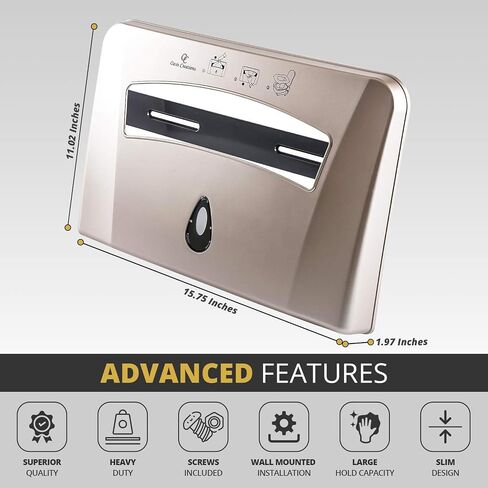 Toilet Seat Cover Dispenser by Oasis Creations –Wall Mount – Heavy Duty Commercial or Residential – Black in Kuwait