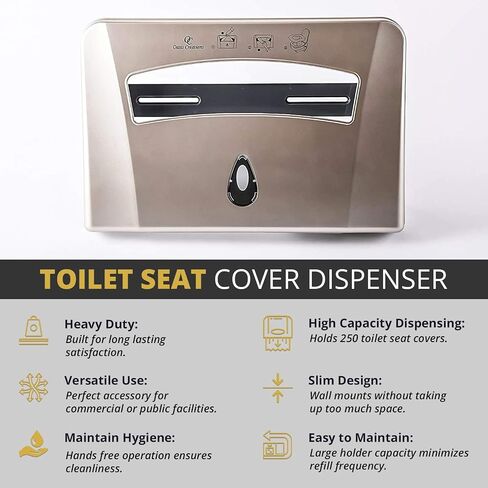 Toilet Seat Cover Dispenser by Oasis Creations –Wall Mount – Heavy Duty Commercial or Residential – Black in Kuwait