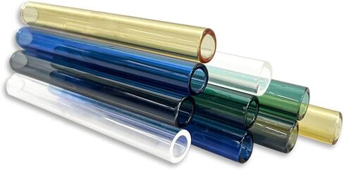 10 Pieces of Colorful Glass Tubes 3 Inches Long 12mm OD 8mm ID 2mm Thickness Glass Borosilicate Blowing Tubes in Saudi Arabia