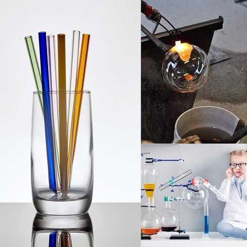 10 Pieces of Colorful Glass Tubes 3 Inches Long 12mm OD 8mm ID 2mm Thickness Glass Borosilicate Blowing Tubes in Saudi Arabia