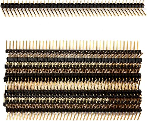 شريط رأس دبوس Chanzon لـ Arduino Gpio 40 دبوس × 10 قطع دبابيس رؤوس ذكر مستقيمة صف واحد مطلية بالذهب 2.54 مم 0.1 بوصة انفصال لآلة موصل PCB لوحة الدوائر الإلكترونية in Saudi Arabia