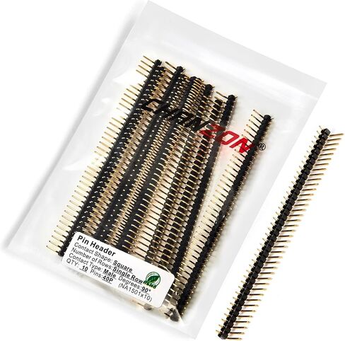شريط رأس دبوس Chanzon لـ Arduino Gpio 40 دبوس × 10 قطع دبابيس رؤوس ذكر مستقيمة صف واحد مطلية بالذهب 2.54 مم 0.1 بوصة انفصال لآلة موصل PCB لوحة الدوائر الإلكترونية in Saudi Arabia