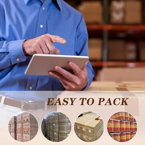 Banding Strapping Kit 3/4" x 250' Woven Cord Strapping Kit Packaging Strapping, Woven Cord Strapping Roll with 50 Pack Metal Strapping Wire Buckles (White(Woven Cord Strapping Kit)) in Saudi Arabia