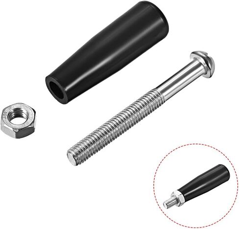 مقابض تثبيت من uxcell، مقابض لولبية، M8 x 47 مم (DxL) مقبض دوار من البلاستيك المعدني الملولب قطعتان in Kuwait