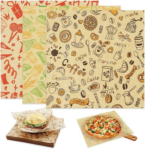 Premium Deli Paper Sheets 8"x8" - 300Pcs Greaseproof Liners for Food Boats, Pre Cut Deli Sandwich Wrappers, Best Kraft Food Wrapping Paper Sheets for Picnic, Festival, Fair or BBQ. in Kuwait