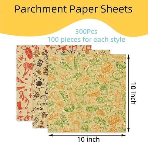 Premium Deli Paper Sheets 8"x8" - 300Pcs Greaseproof Liners for Food Boats, Pre Cut Deli Sandwich Wrappers, Best Kraft Food Wrapping Paper Sheets for Picnic, Festival, Fair or BBQ. in Kuwait