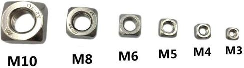 جاردو 4 يو مجموعة متنوعة من صواميل مربعة من الستانلس ستيل 304 متري من 170 قطعة، لبراغي براغي M3 M4 M5 M6 M8 M10 in Kuwait