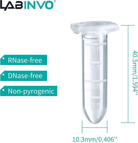 LABINVO 5ml Sterile Microcentrifuge Tubes with Safe-Lock Cap, Pack of 200, Max.RCF25000×G Conical Bottom Centrifuge Tubes, PP Material, Molded Graduation 10.5x51mm, IN-MT50A in Saudi Arabia