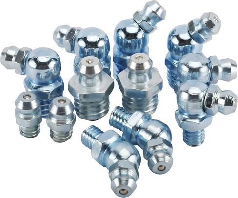 Toolly SAE & Metric Hydraulic Grease Fitting Kit, Straight and Angled | 1/4", 1/8", M6, M10, Pack of 220 in Kuwait