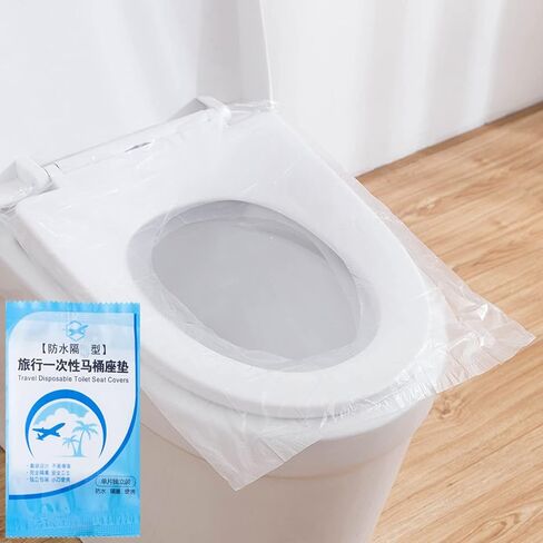 SJORHNUS 100 PCS Travel Disposable Toilet Seat Cover Individually Wrapped Fit for Kids Potty Training and Adult, Road Trips, Airports,Hotel, Beach Trips, Easy to Use and Waterproof, Not Flushable in Kuwait
