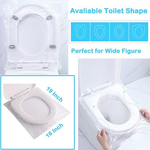 SJORHNUS 100 PCS Travel Disposable Toilet Seat Cover Individually Wrapped Fit for Kids Potty Training and Adult, Road Trips, Airports,Hotel, Beach Trips, Easy to Use and Waterproof, Not Flushable in Kuwait