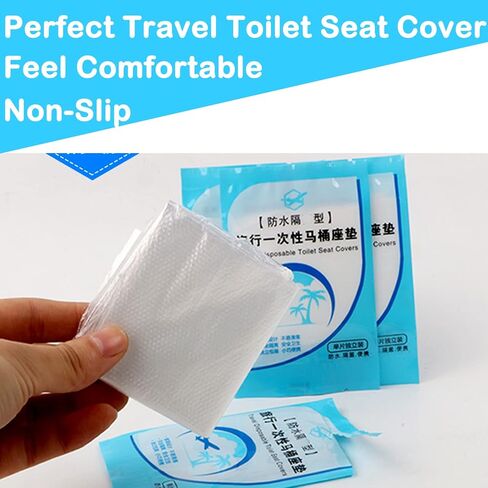 SJORHNUS 100 PCS Travel Disposable Toilet Seat Cover Individually Wrapped Fit for Kids Potty Training and Adult, Road Trips, Airports,Hotel, Beach Trips, Easy to Use and Waterproof, Not Flushable in Kuwait