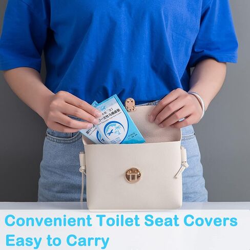 SJORHNUS 100 PCS Travel Disposable Toilet Seat Cover Individually Wrapped Fit for Kids Potty Training and Adult, Road Trips, Airports,Hotel, Beach Trips, Easy to Use and Waterproof, Not Flushable in Kuwait