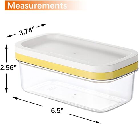 Plastic Butter Cutter Slicer, Butter Dish Container with Lid for Fridge, Easy Cutting Two 4oz Sticks Butter(Not Airght, Small 200g) in Kuwait