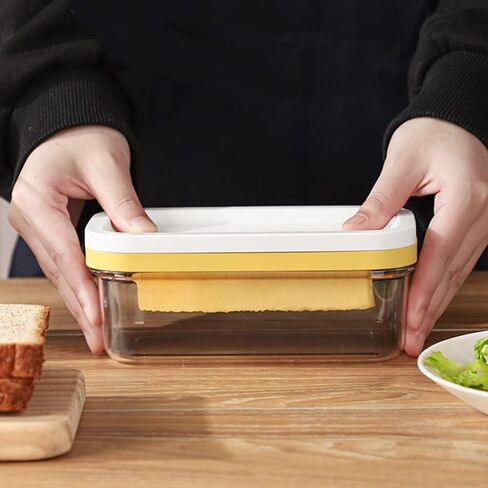 Plastic Butter Cutter Slicer, Butter Dish Container with Lid for Fridge, Easy Cutting Two 4oz Sticks Butter(Not Airght, Small 200g) in Kuwait