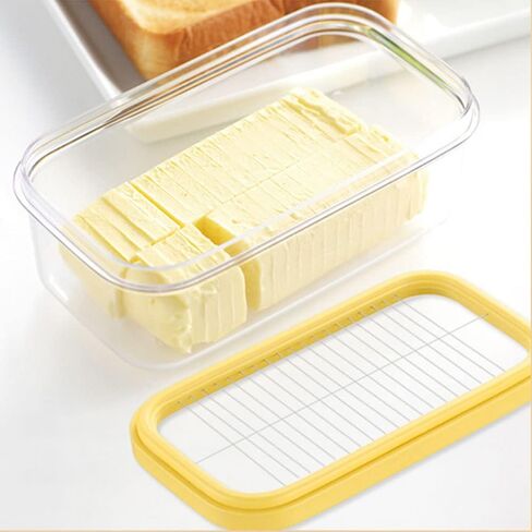 Plastic Butter Cutter Slicer, Butter Dish Container with Lid for Fridge, Easy Cutting Two 4oz Sticks Butter(Not Airght, Small 200g) in Kuwait