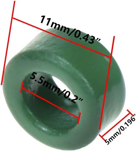 Dahszhi Toroid Ferrite Cores Green Inductor Coils الفريت الدائري Toroid - 100pcs in Saudi Arabia