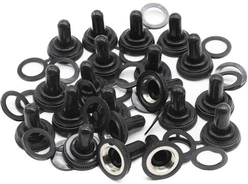 Lantee EDPM Rubber Electrical Toggle Switch Cover Weatherproof Protector Boot,12 mm Thread Diameter, Pack of 20 in Saudi Arabia