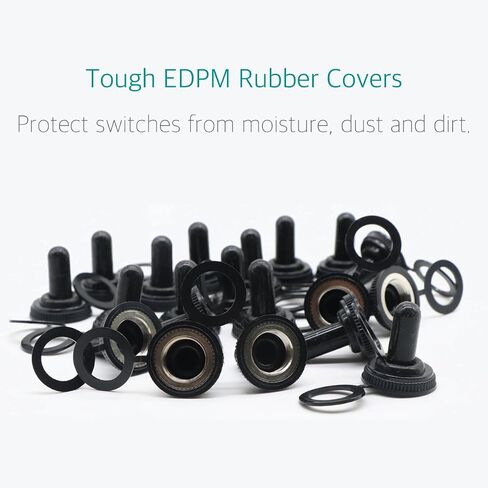 Lantee EDPM Rubber Electrical Toggle Switch Cover Weatherproof Protector Boot,12 mm Thread Diameter, Pack of 20 in Saudi Arabia